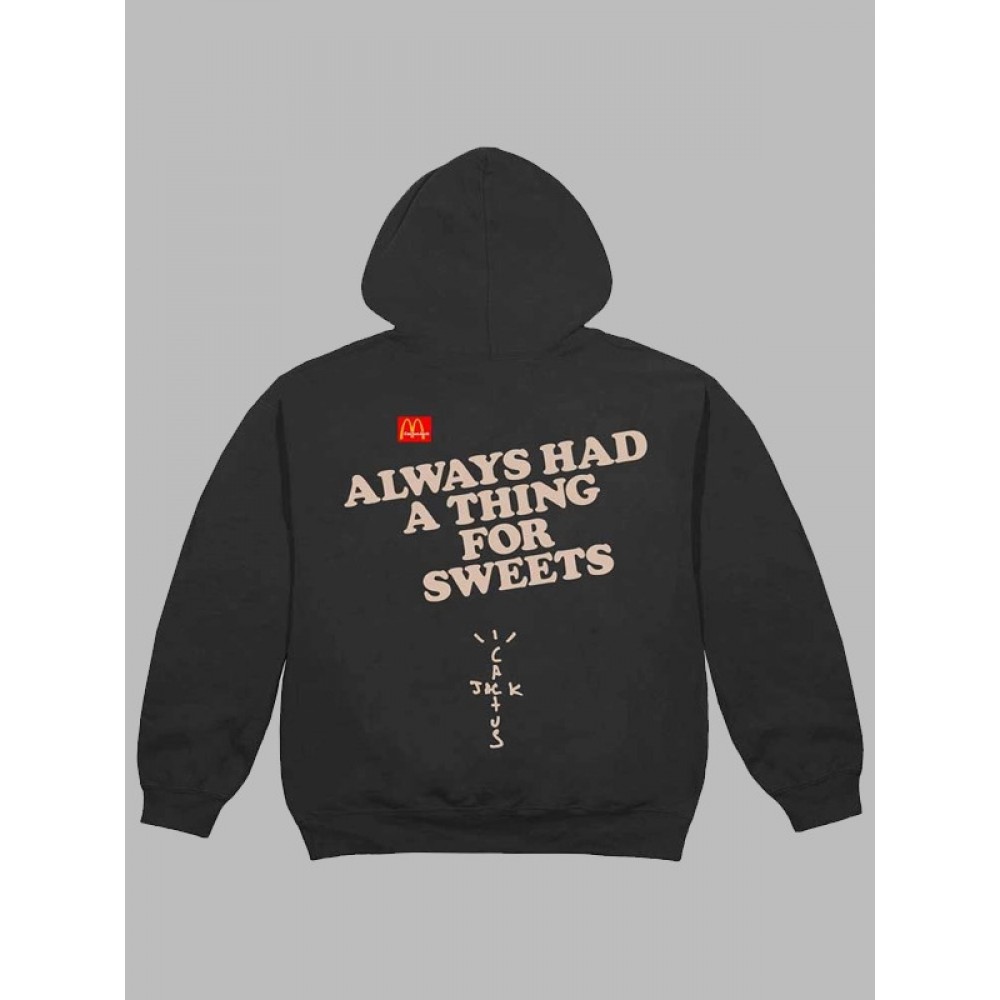 人気話題コラボ！Travis Scott McDonald Apple Pie Hoodie Black Travis Scott Mcdonalds Apple Pie Hoodie | AmericaSuits